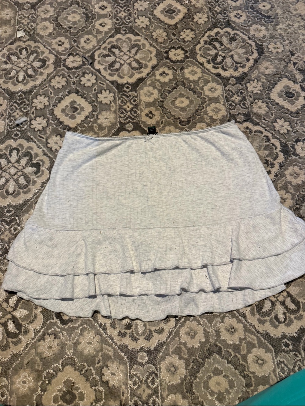 wild fable Light Gray Ruffle Tier Mini Skirt